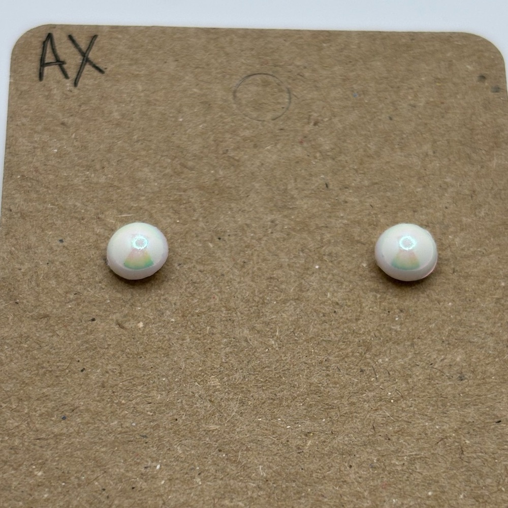White Stud Earrings